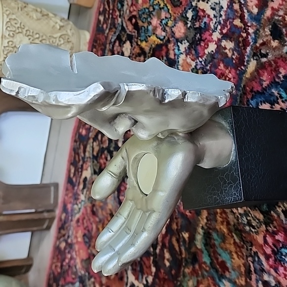 Silver Abstract Face Sculpture - Picture 4 of 10